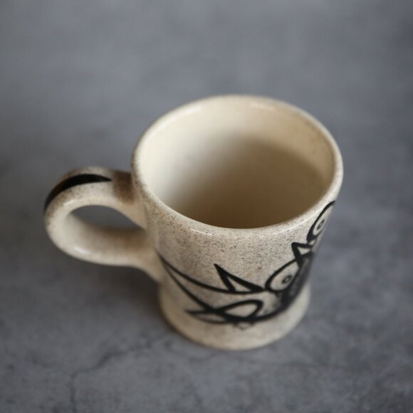 Century House Coffee Cup Mug Dated 1954 Black and White Graphic Bird Design - Picture 5 of 14